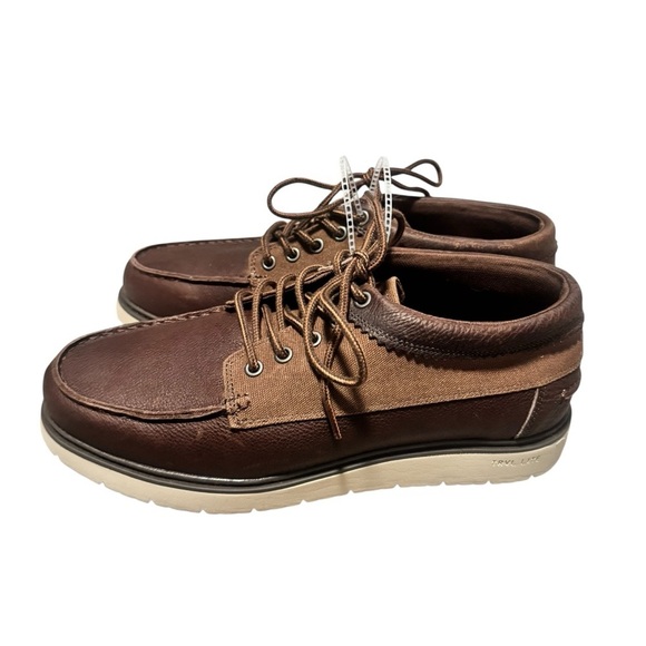 TOMS Men\'s Travel Lite Forrest Chukka Boot Brown Leather Waxed Lace Up Size 10.5 main image 6